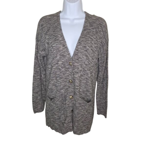Madewell Alton Cardigan Marled Stone Sweater Size Small - Picture 2 of 8